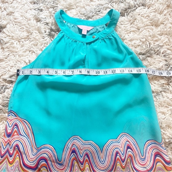 Lily Pulitzer | Rohan 100% Silk Tank Top in Shorely Blue Size Small - Picture 8 of 9